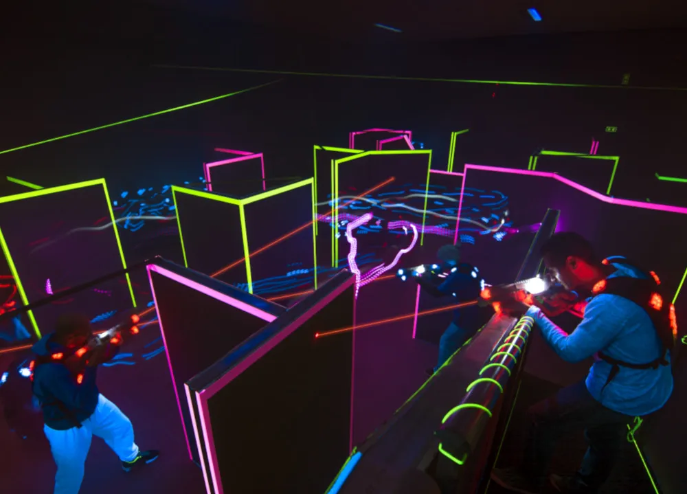 Team di giocatori laser tag